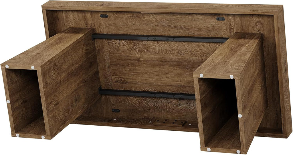 55-Inch Executive Desk, Thick Wood Office Computer Desk with Double Pedestal