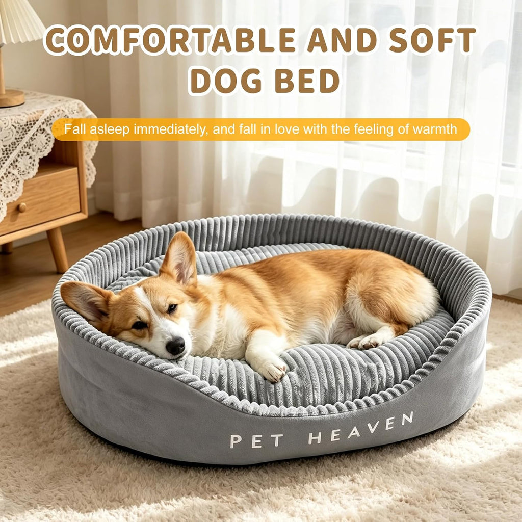Orthopedic Dog Bed, Round Memory Foam, Washable, Large Dogs, Grey