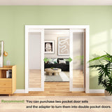 Pocket Door 30"x80", 1-Panel Mirrored Sliding Pocket Door with Soft Close Hardware Kit, Sturdy Solid