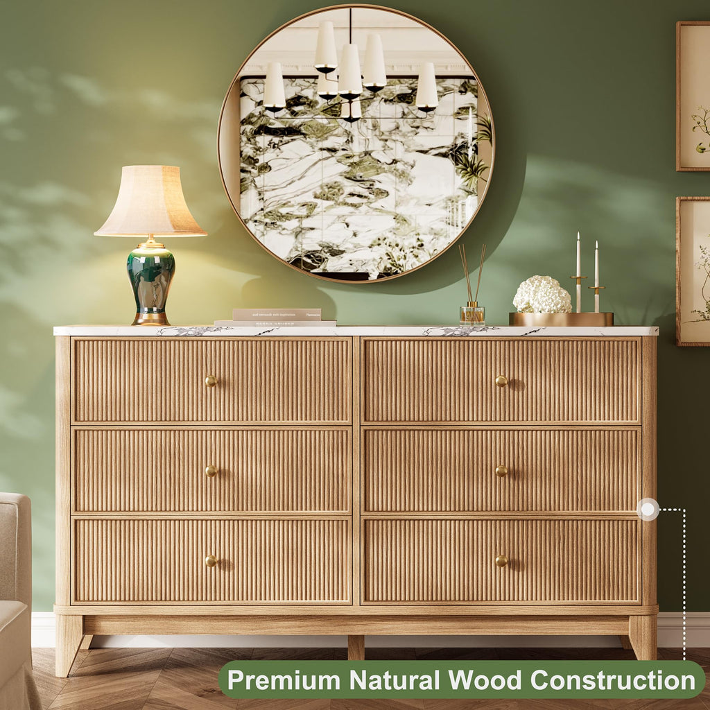 6 Drawers Dresser (Oak-DLC)
