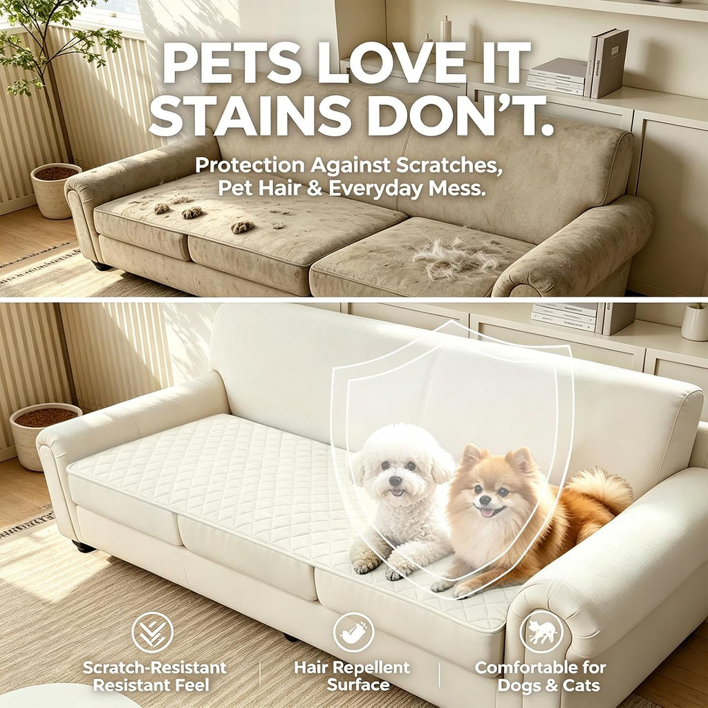 Pet Couch Covers for Sofa Waterproof Plush Dog Sofa Cover Washable