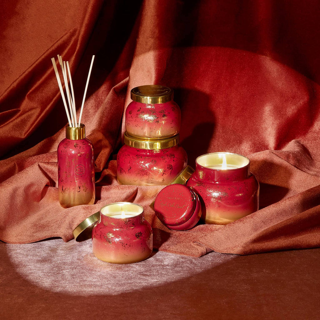 Glimmer Petite Signature Jar Candle - Apple Cider Social Scented Candle with Ombre Glass Candle Holder - Luxury