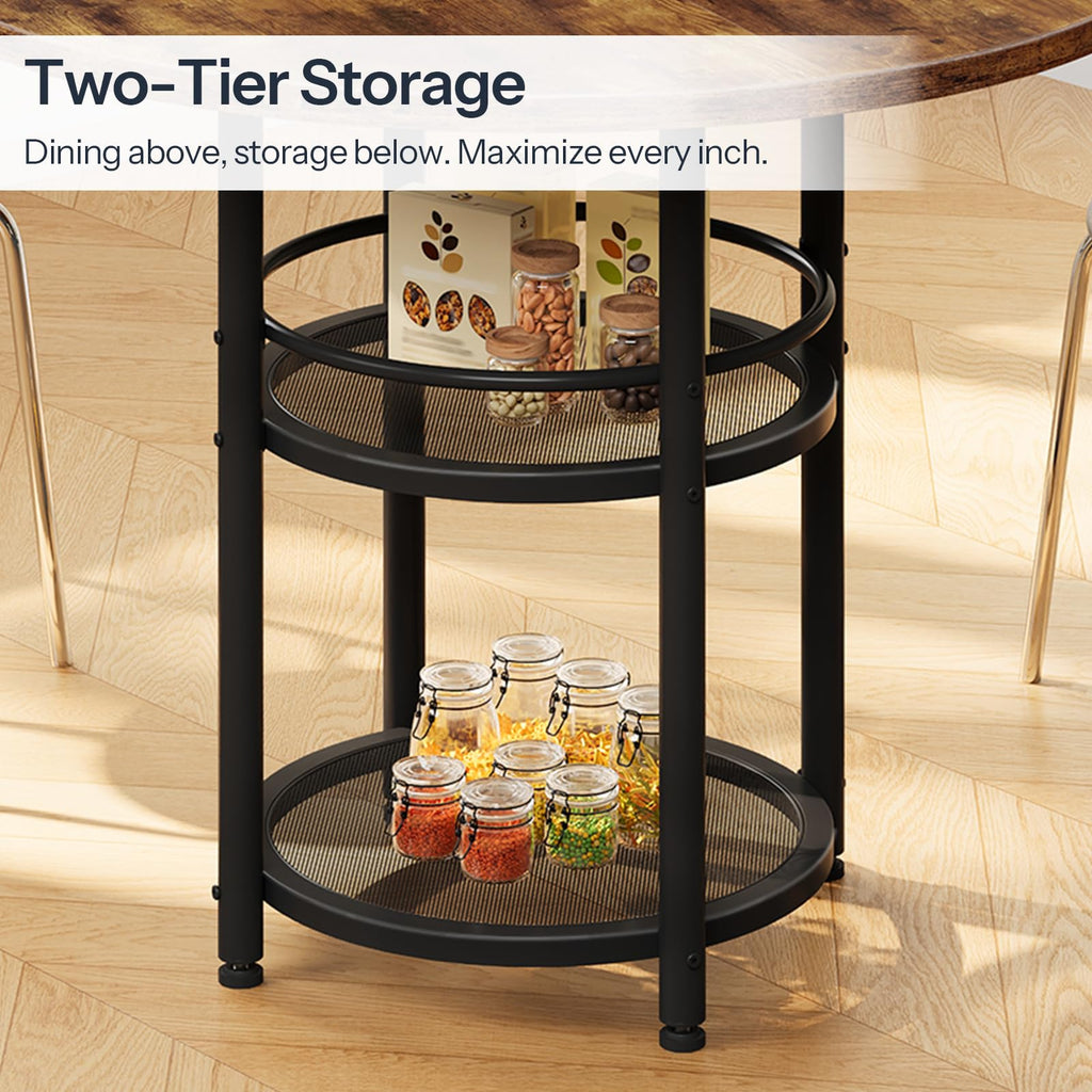 Dining Table, Round Dining Table for 2, 31.5" Kitchen Table for Small Spaces, Farmhouse Small Dining Room Table