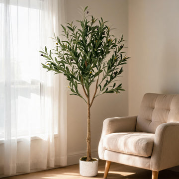 4.4FT Olive Trees with 22 Fruits & Silk Leaves