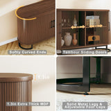 Sideboard Buffet Cabinet with Storage, 54.3" Storage Cabinet with Sliding Door & Adjustable Shelf