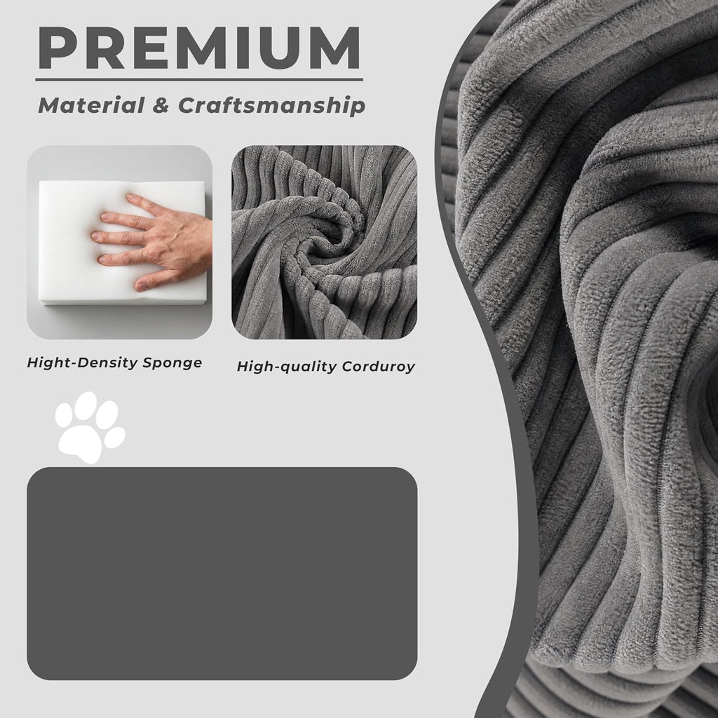 Grey Large Dog Couch Bed Pet Sofa for Medium and Large Dogs Under 70lbs