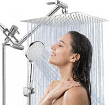 Shower Head, 8 Inch High Pressure Rainfall Shower Head/Handheld Shower Combo with 11 Inch Extension Arm