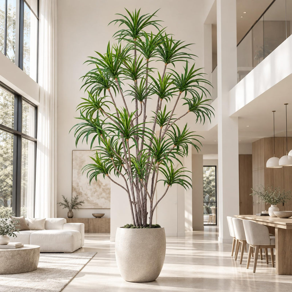 10ft Artificial Dracaena Marginata Tree with 671 Lifelike Leaves & 23 Heads, Tall Large Faux Tropical Yucca Plant