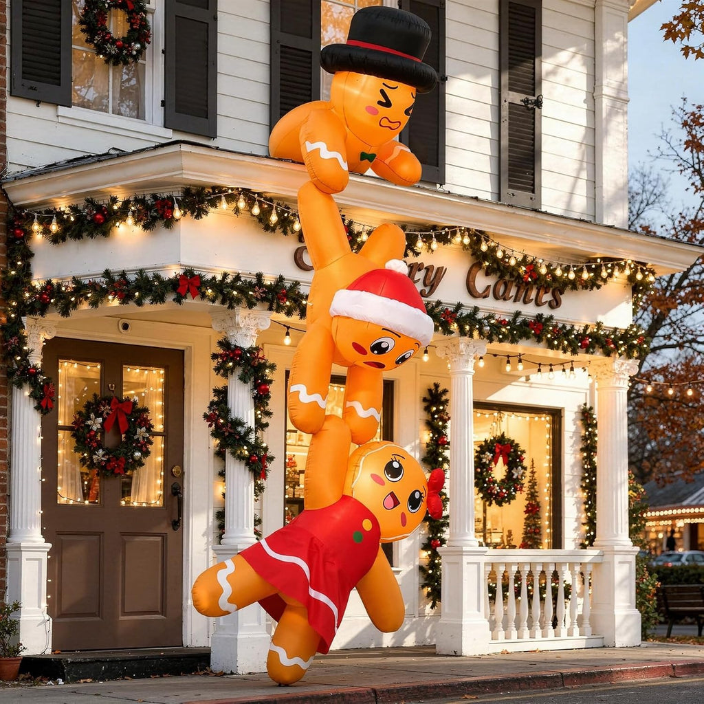 12 FT Christmas Inflatables Gingerbread Christmas Decorations Outdoor