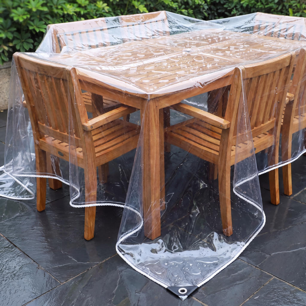 8' X 10' Outdoor Clear Tarp Curtain Waterproof Wind-Proof 0.35mm Transparent Vinyl Tarp Pergola Garden Canopy
