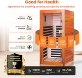 Far Infrared Sauna for Home 1 Person Indoor Wood Sauna Personal Spa Room 1065W 120V with Red Light Bluetooth Speakers
