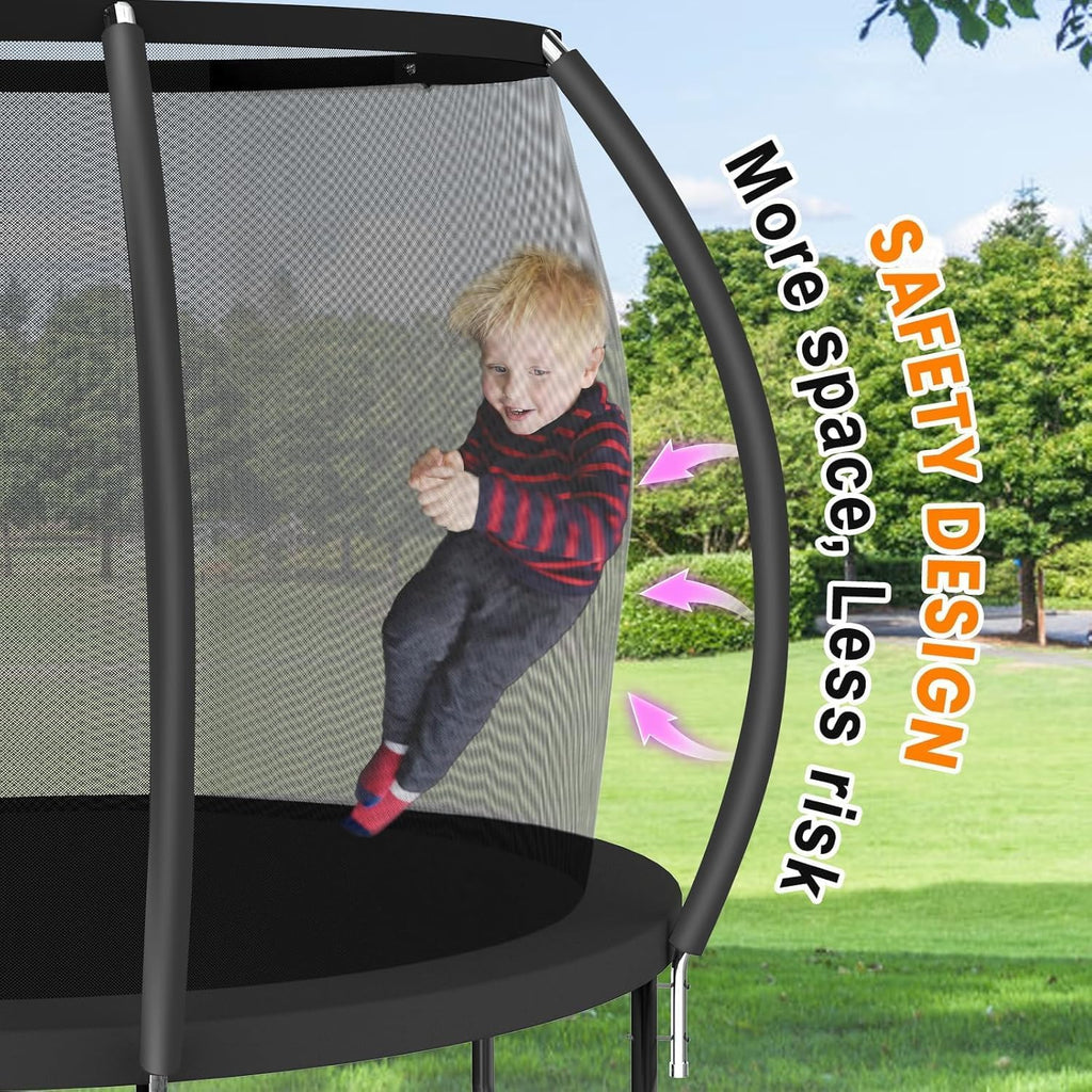 Trampoline Ø 244/370/427cm with All Parts, Pumpkin Design, Stable Frame Construction, Outdoor Trampoline with