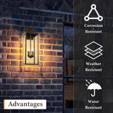 Outdoor Wall Sconce Light, 20 Inch Tall Transitional Exterior Wall Lighting with Clear Glass