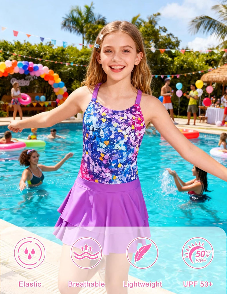 Girls Tankini Swimsuit Two Piece Bathing Suits with Shorts