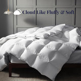 Goose Down Duvet Insert Queen - All Season Cool Touch, 100% Cotton Shell for Hot Sleepers, Lightweig