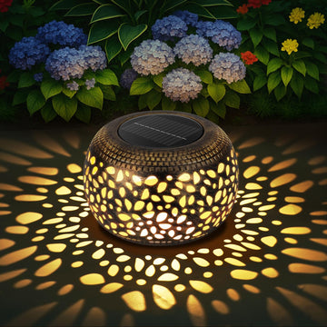 Lantern Outdoor Patio Decor: Solar Lanterns Outdoor Waterproof Hollow Out Retro Metal Solar Powered, Outside Yard