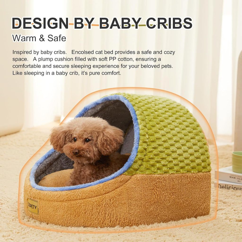 Cute Cat Beds for Indoor Cats, Cat Cave Bed for Kittens, Hideaway Cat House