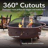 Sunnydaze Cosmic 42-Inch Large Outdoor Fire Pit - Heavy-Duty Round Wood-Burning Steel Firepit