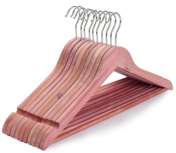 American Red Cedar Wooden Clothes Hangers for Closet 10 Pack
