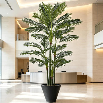 Artificial Areca Palm Tree 9FT with 35 Leaves Deluxe Realistic Tall Large Fake Faux Tropical Silk Plant 108 Inch