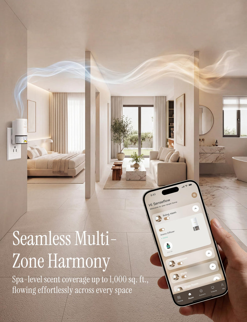 Smart Waterless Diffuser, Plug in Air Freshener, 60ml Fragrance