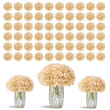 80 PCS White Artificial, Champagne Silk Full Heads with Stems for Wedding Centerpieces, Home, Garden, Baby Shower