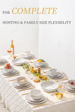 32-Piece Luxury Dinnerware Set,Complete Plates and Bowls Set for 8,Upscale Ceramic Dish Set for Hosting