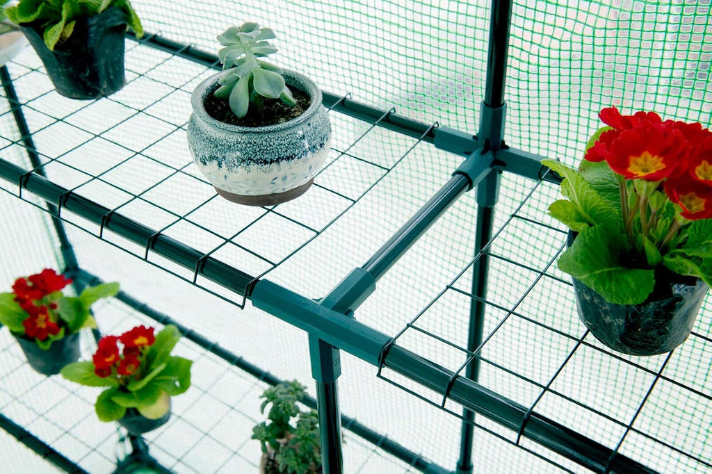 8 Shelves Greenhouse Portable Mini Walk in Outdoor Green House 2 Tier New