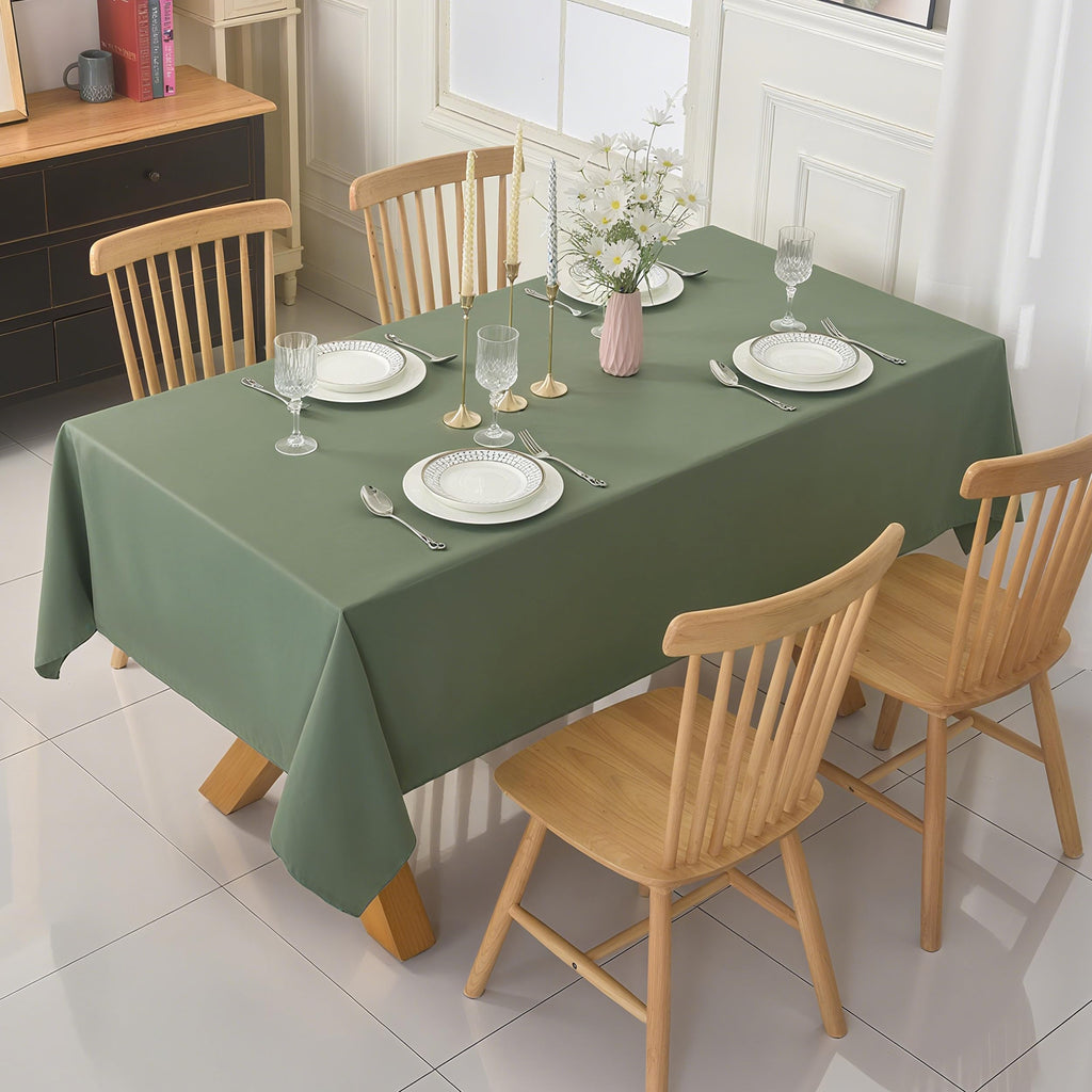 6-Pack 60x144 inch Sage Green Table Cloths, Solid Stain and Wrinkle Resistant Oblong Tablecloth, Premium Plain Weave