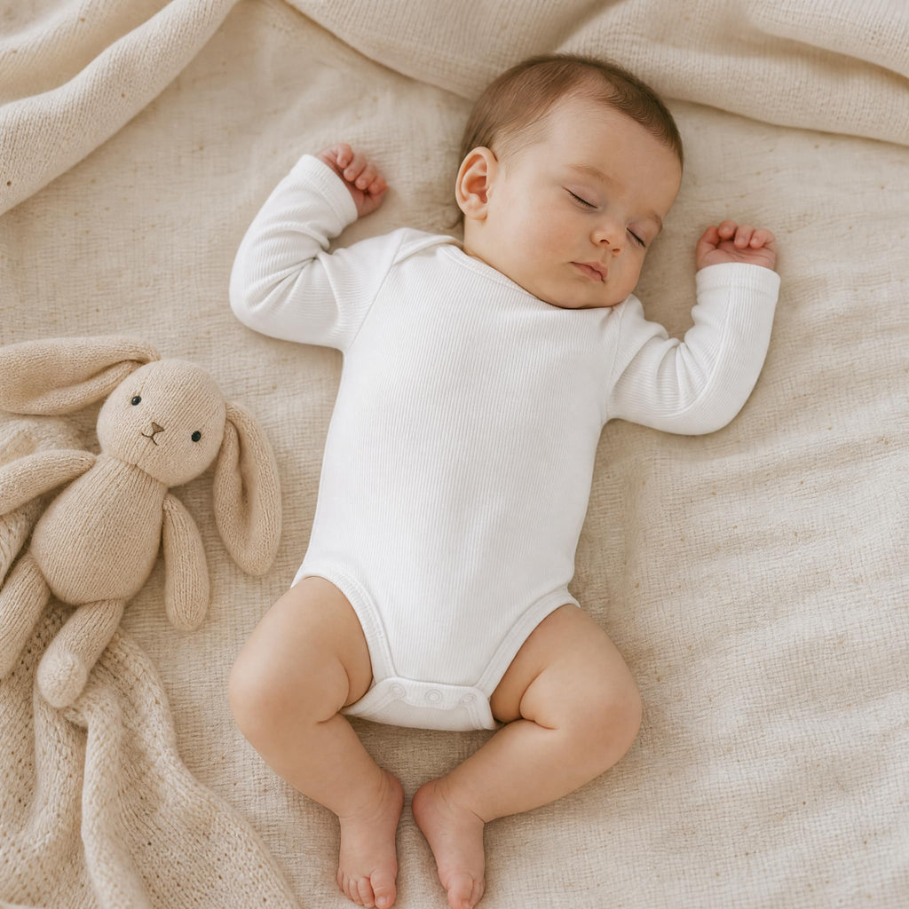 Baby Bodysuits Pack Long Sleeve Ribbed Cotton Boy Daily Layer