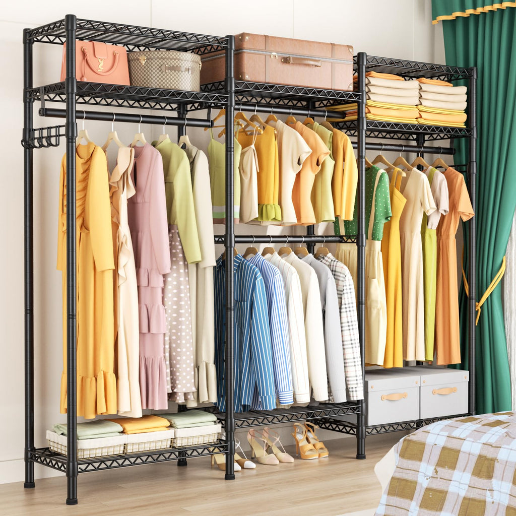 Heavy Duty Clothes Rack Wardrobe with Adjustable Wire Shelves