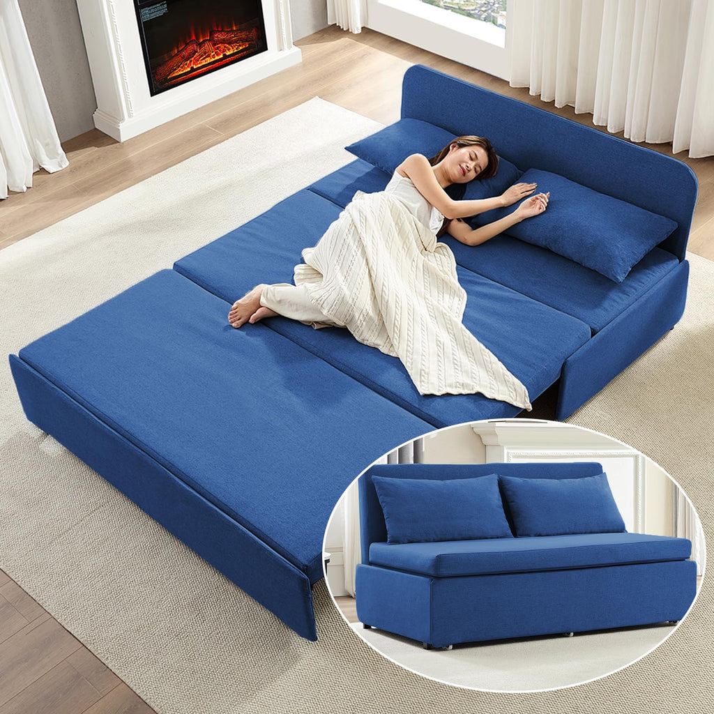 2 in 1 Queen Size Sleeper Chair Pull Out Sofas Couch with Pullout Beds, 43" W Convertible Guest Sleepers Chair Bed