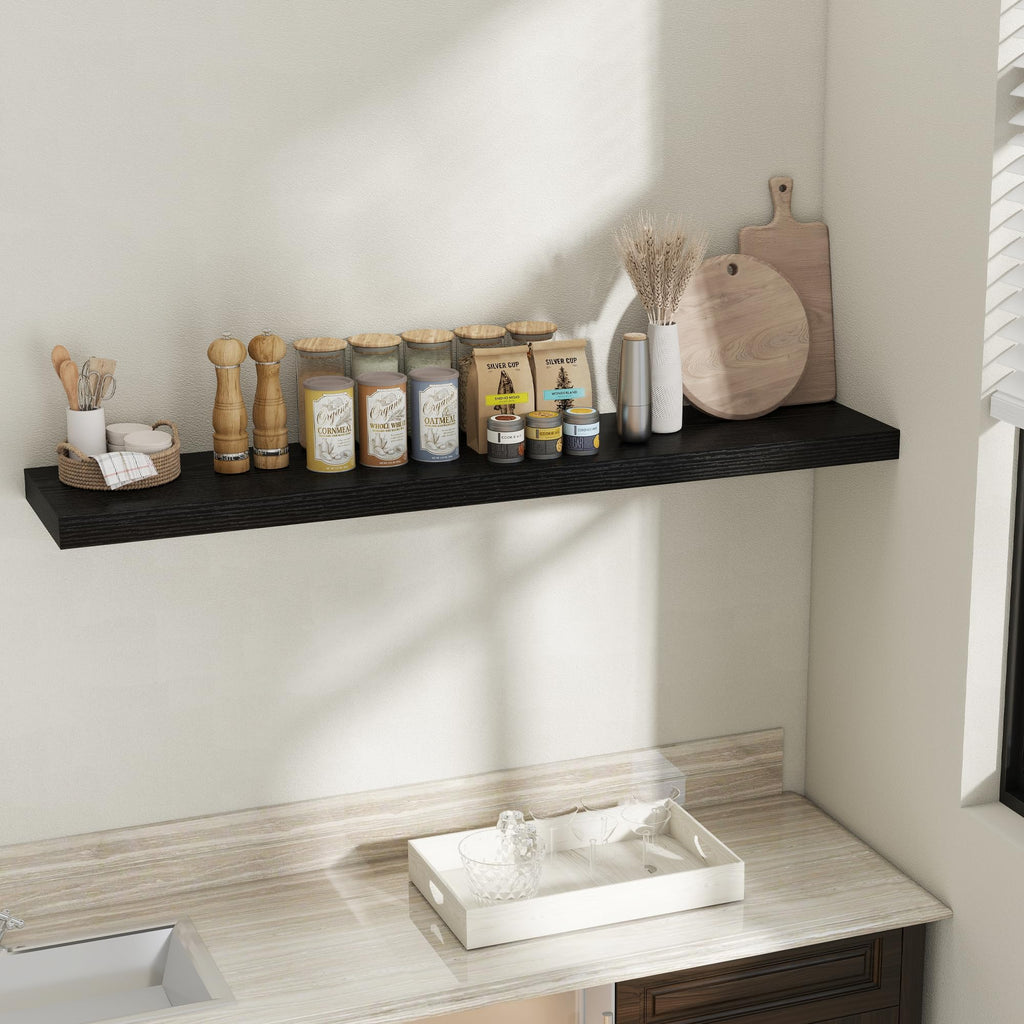 12 Inch Deep Floating Shelves, 60 Inch Long Extra Large Floating Shelves, Wall Shelves with Invisible Bracket