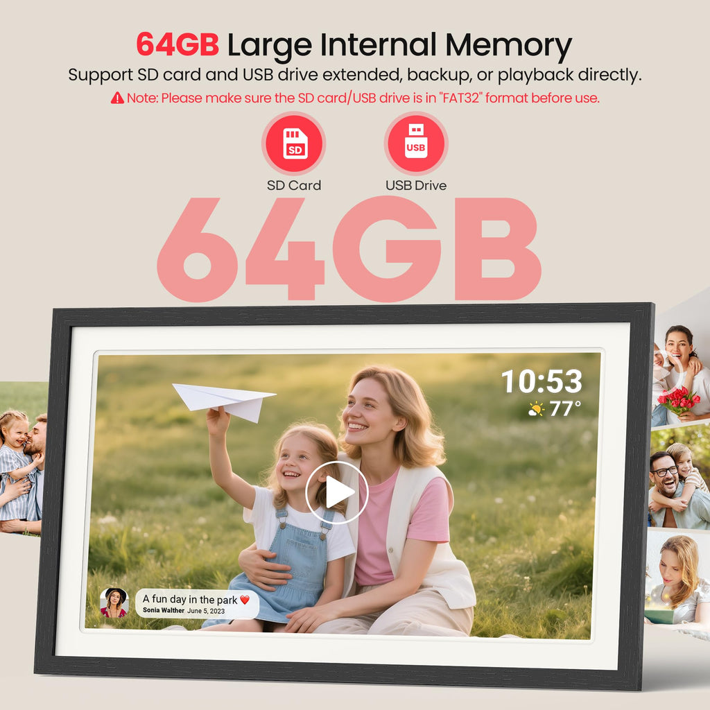 64GB Frameo 21.5" Digital Picture Frame Large WiFi Electronic Photo Frames