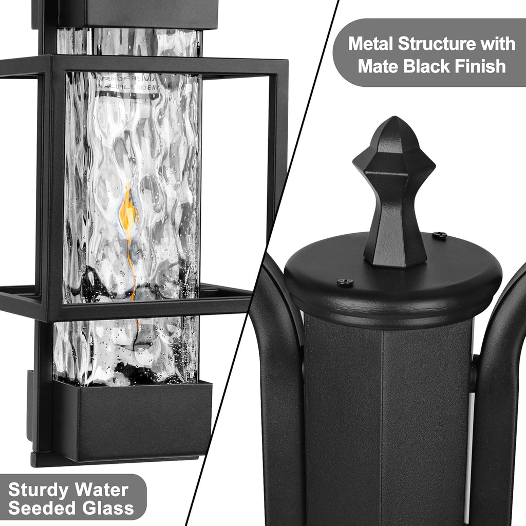 Modern Outdoor Lamp Post Light 2-Head, Hardwired Street Light Post for Outside Metal Pole Light Outdoor Lighting with