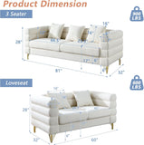 Mikibama Luxury Teddy Sofa Set for Living Room, Modern Decor Furniture Sectional Sofa
