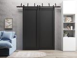 Lite Slab Barn Door Panel 30 x 84 | Quadro 4111 Matte Black | Sturdy Finished Wooden Modern Doors | 
