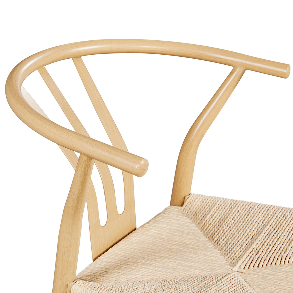 Dining Chairs Set of 4 Mid Century Modern Woven Chairs Wood Color