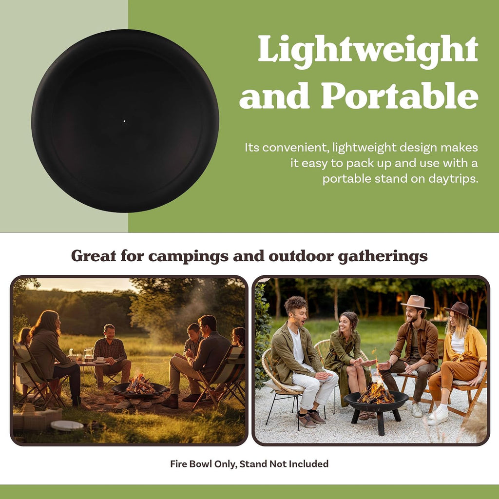Fire Bowl - 30in Firepit Insert for DIY Fire Ring or Replacement - High Temp Finish Fire Pit Bowl