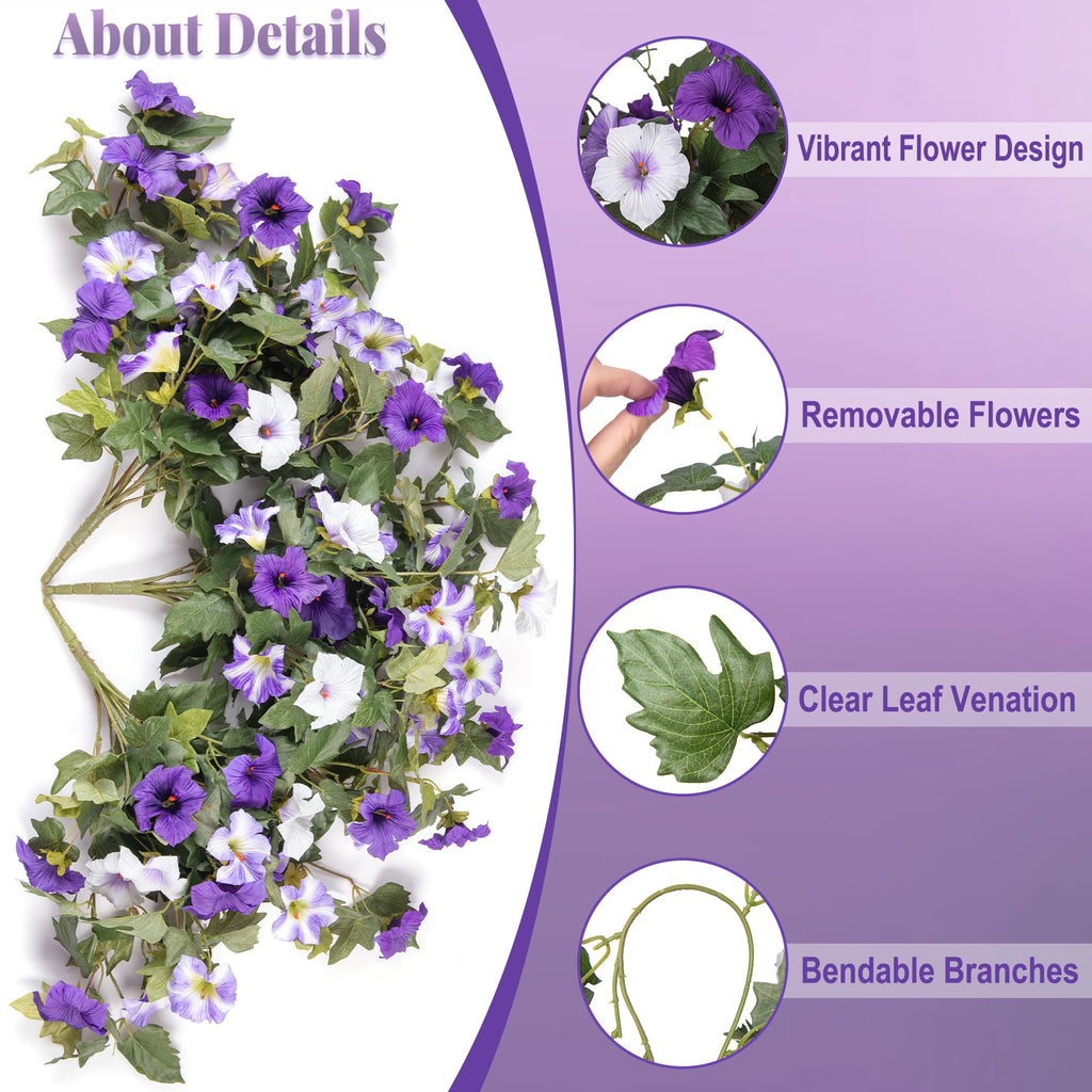 Artificial Hanging Fake Flowers with Basket Plants for Outdoor Decor