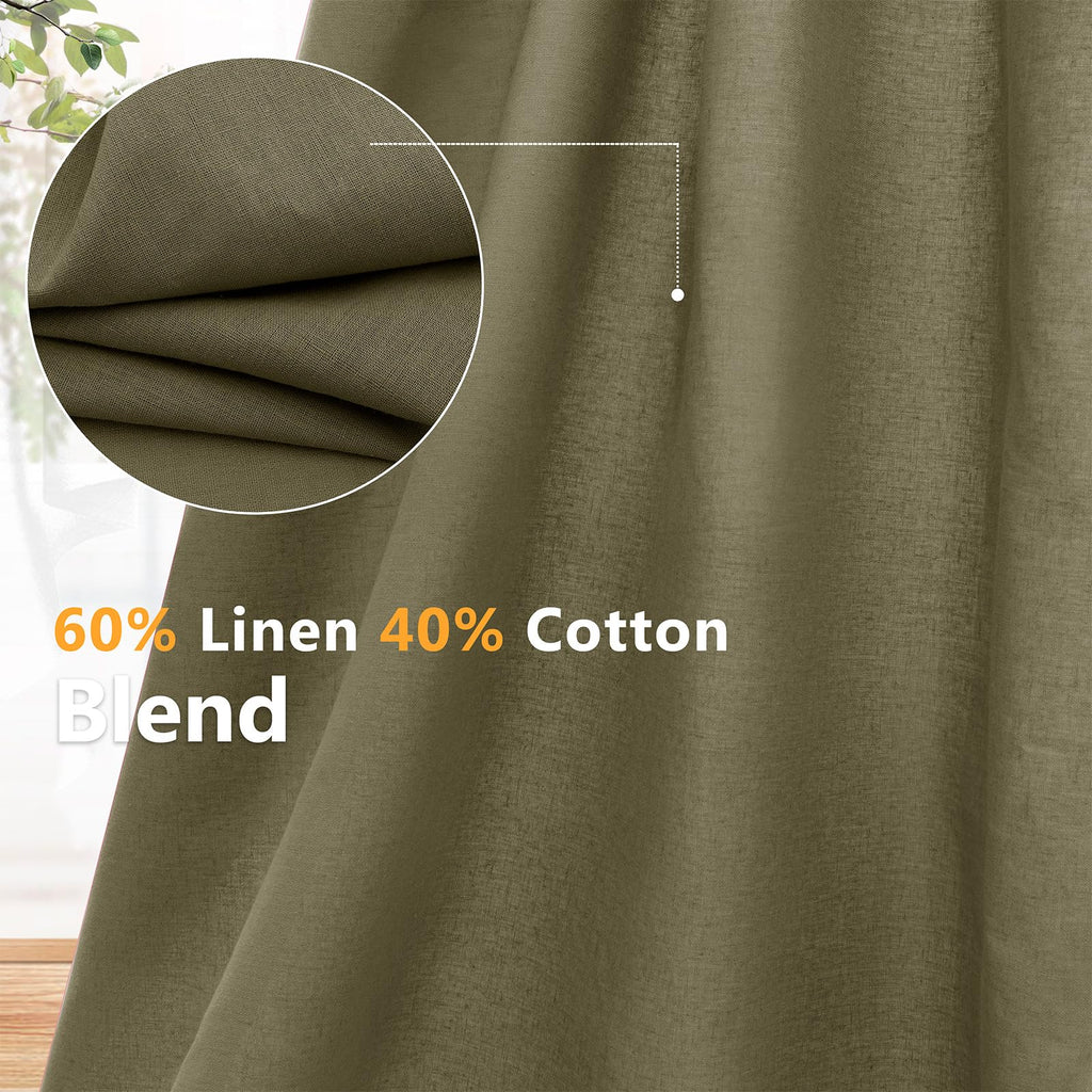 Linen Linen Cotton Fabric 1 Yard 61" Wide, Linen Cotton Blend