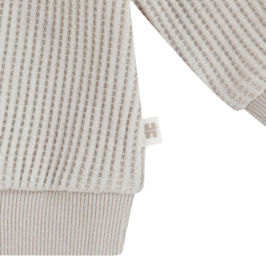 Baby Waffle Knit Crewneck Sweatshirt and Pants piece Outfit Set