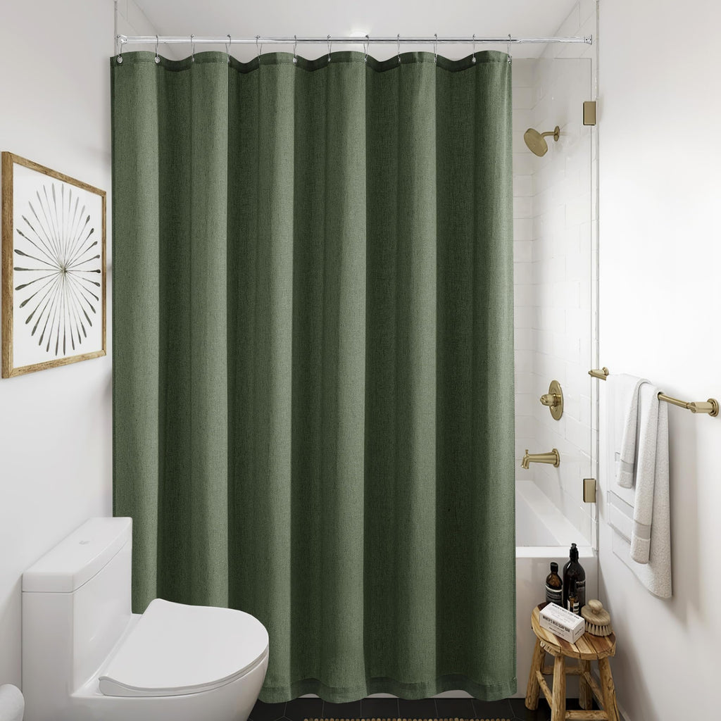 Olive Green Shower Curtain Water Repellent 72x108 Inch