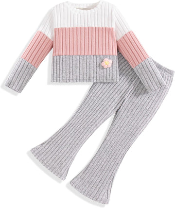 Toddler Girl Clothes Ribbed Fall Winter Outfits for Girls