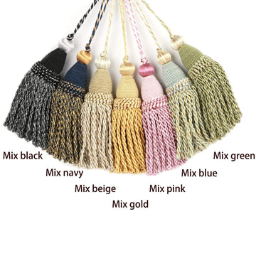 Tassels with Loops, DIY Decorative Tassel, Mix Navy - 2 Pack