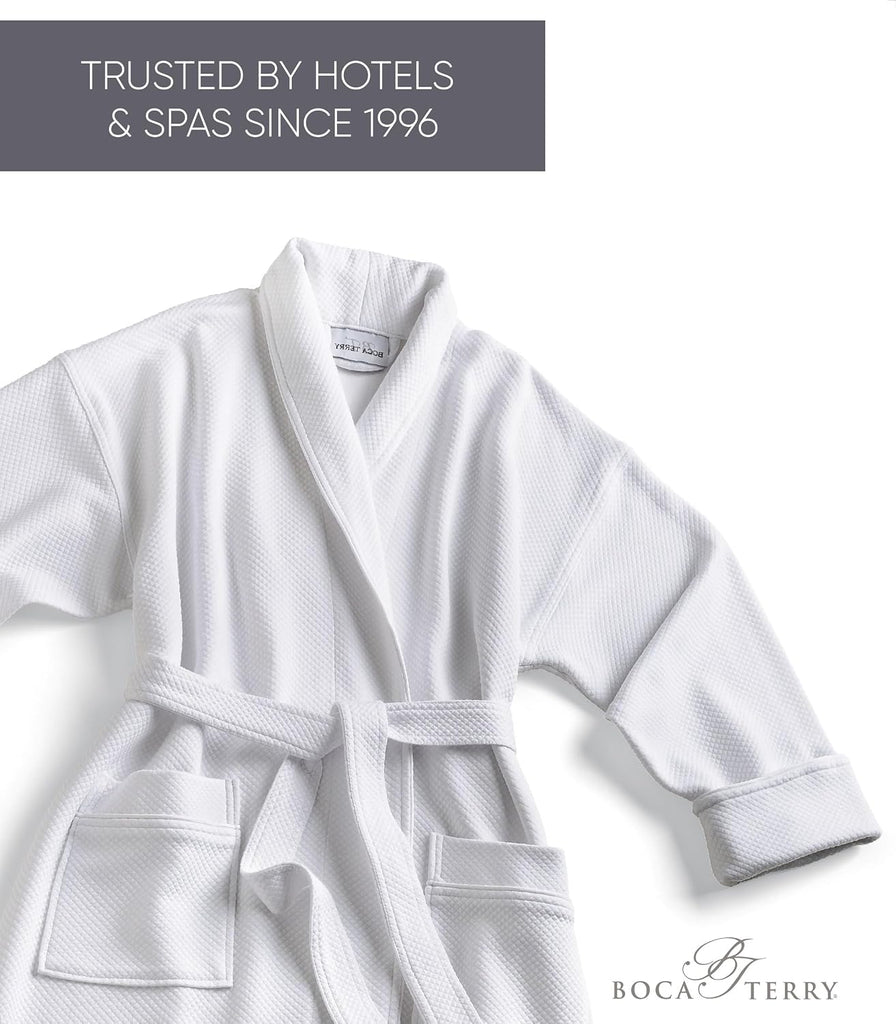 Terry Men's Soft Waffle Robe, Long Hotel Bathrobe, Spa Bath Robes | Soft, luxury knit bathrobe for men