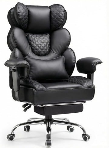 Big and Tall Office Chair with Upgrade Footrest, Heavy Duty Gaming Chair High Back Executive Chair with Spring Lumbar
