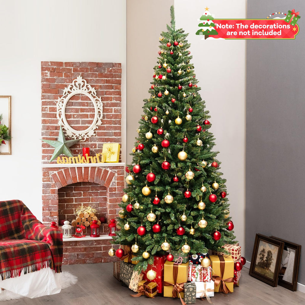 8 FT Pre-Lit Corner Christmas Tree w/ 360 Warm White LED Lights