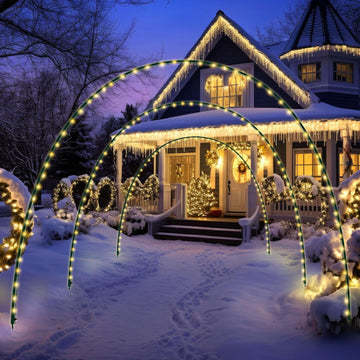 3 Pack 10ft Christmas Archway Outdoor Light Arch 8 Mode, Warm White