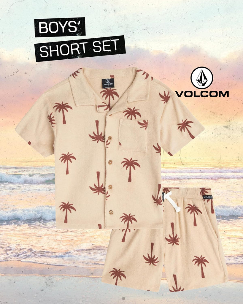 Toddler Boys French Terry Button-Down Shirt & Shorts Set ( -7)